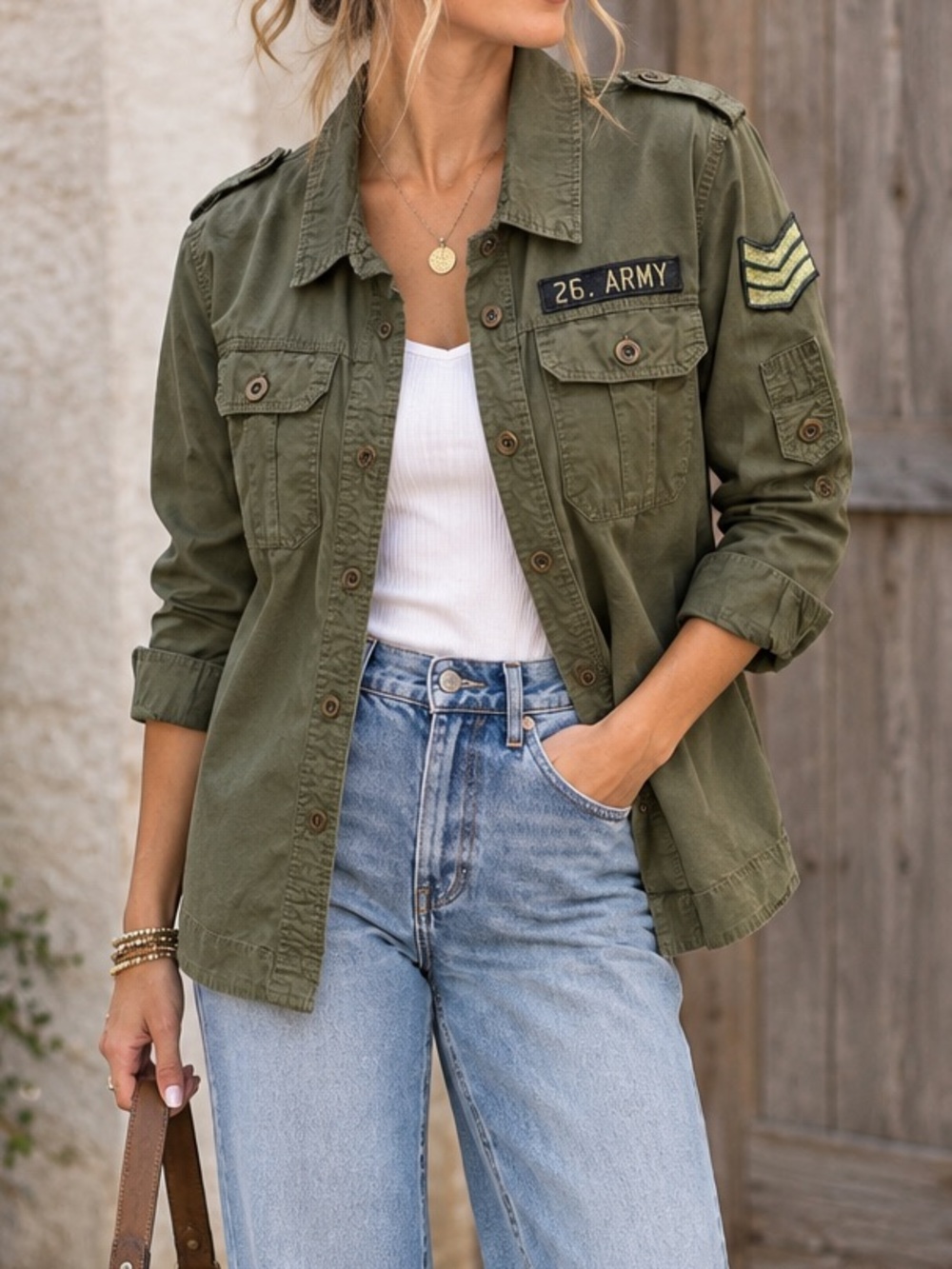 Ashley By 26 International Olive Green Utility Jacket